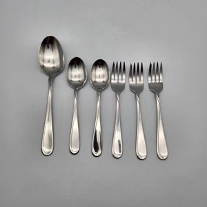 Oneida Flight Reliance Stainless Mixed Lot Of 6 Salad Forks Serving Spoon - Picture 1 of 4