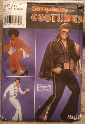Simplicity 9916 Elvis Michael Jackson Jumpsuit Cape Costume Patterns Size 34-38 - Image 1 of 2