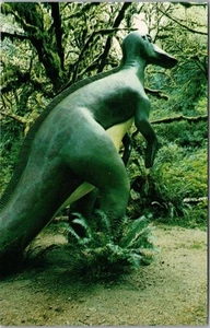 Postal de carretera "Trachodon" c1960 Oregon Highway 101 JARDINES PREHISTÓRICOS - Imagen 1 de 2