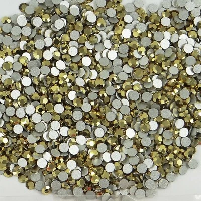 SS7 PR AU : 50 strass Preciosa fond plat SS7 (2,2mm) crystal AURUM