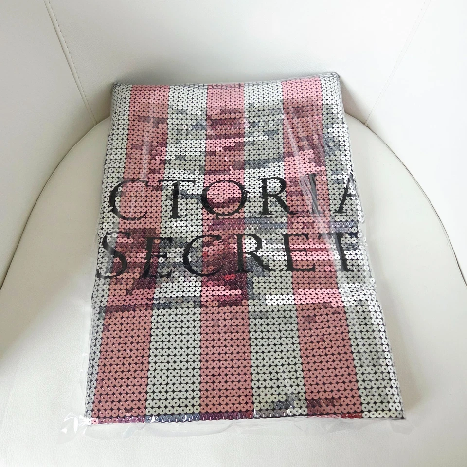 VICTORIA'S SECRET PINK SILVER STRIPE SEQUIN WEEKENDER LIMITED EDITION TOTE NWT - Image 1 of 1