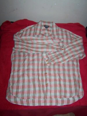 The J. Peterman Company Men Linen Long sleeve Plaid Shirt Size Large - Image 1 of 4
