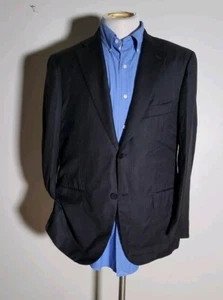 Isaia Argento Black Red Dot Striped Featherweight jacket sport Blazer 50C 40S - Picture 1 of 5