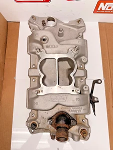 SBC CHEVY V-8 327 350 WEIAND 8004 ALUMINUM DUAL PLANE INTAKE MANIFOLD - Picture 1 of 12
