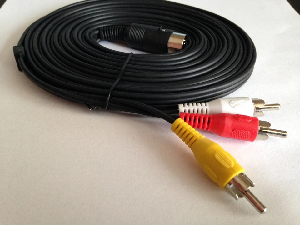 Cavo AV DIN audio Video RCA  Commodore 64 C64C C16 C116 PLUS4 C128 64 VIC20 - Immagine 1 di 1