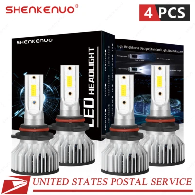 4 件组合 9005 9006 LED 车头灯适用于雪佛兰 Express 2500 3500 1996 - 2018 2019 — 第 1/4 张图片