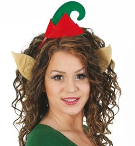 Haarreif Wichtel mit Elfenohren Weihnachten Nikolaus Party Karneval Fasching - Picture 1 of 2