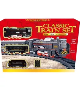 Classic Train Set, 2.4m Track, Headlight, Battery Operated - Picture 1 of 3