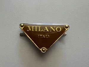 MILANO ITALY-VINTAGE PIN RARE GIFT BEIGE/GOLD COLOR GLASS/METAL Pre-Owned Used - Picture 1 of 6