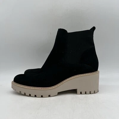 Dolce Vita Haddie Chelsea Negro Gamuza Cuero Grueso Y2K Botas Retro Talla 8.5 M Foto 1 de 4