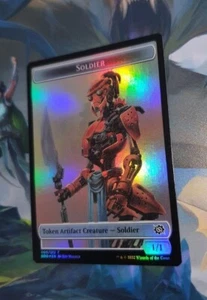 FOIL MTG Magic 009 Soldier Token Powerstone Token Double Sided The Brothers' War - Bild 1 von 2