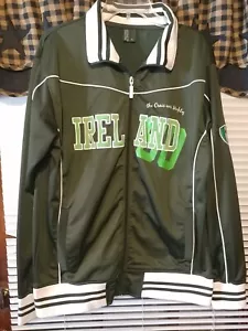 Retro Irish IRELAND Bomber Jacket - Sz XL Green & White - Picture 1 of 10