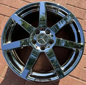 2012-2015 MERCEDES C-CLASS 18" FACTORY OEM REAR AMG CHROME WHEEL RIM - Imagen 1 de 5