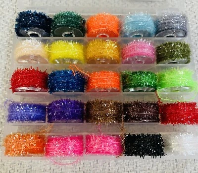 25 Цветов нахлыстом мишуры шениль. Каждая катушка 5 м. - Изображение 1 из 4