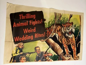 Rare Original Theater Movie Poster 1950 “Jungle Stampede” George Breakston M1265 - Picture 1 of 12