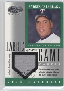 2001 Leaf Certified Materials Fabric of the Game Career Stats Andres Galarraga
