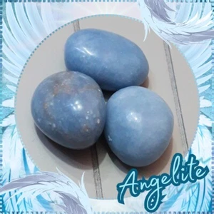 ANGELITE Anhydrite Tumblestone Spiritual Connection Communication 25mm + Avg 16g - Picture 1 of 9