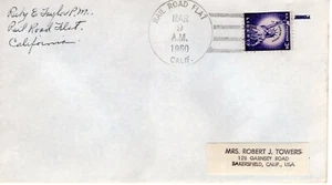 CALIFORNIA TOWN CANCEL,  RAIL ROAD FLAT, CA  1960  FDC11463 - Picture 1 of 1