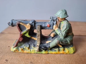 Elastolin Lineol German Soldier Firing heavy duty Machine Gun - Picture 1 of 5