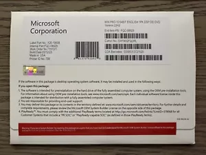 Nuevo sellado Windows 10 Pro Professional 64 bits DVD 1 PK Inglés EE. UU. - Imagen 1 de 1