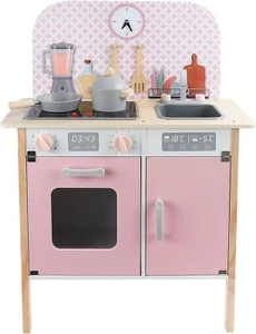 Kinderküche aus Holz mit Uhr - Menfi Rosa - Bild 1 von 5
