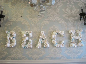 Beach Decor "Beach" Shell Letters - Soft Tropical Colored Shells - Beach Sign - Picture 1 of 11
