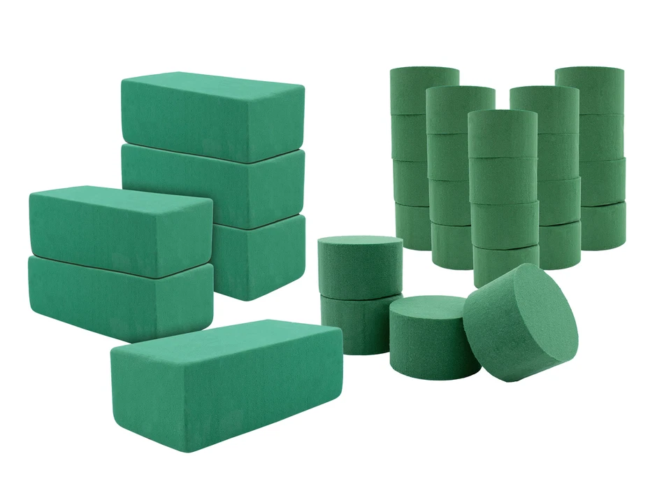 SPETEBO Spugna decorativa verde - forma a scelta - fiori bagnati spina schiuma muschio