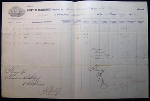 1862 HALIFAX SHIP FISHING TRADE SCHOONER NANCY CARGO MANIFEST PHILADELPHIA - Picture 1 of 2