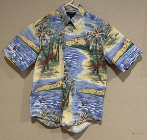 Tommy Hilfiger Mens Size Medium Shirt Button Down Hawaiian 100% Cotton - Picture 1 of 6