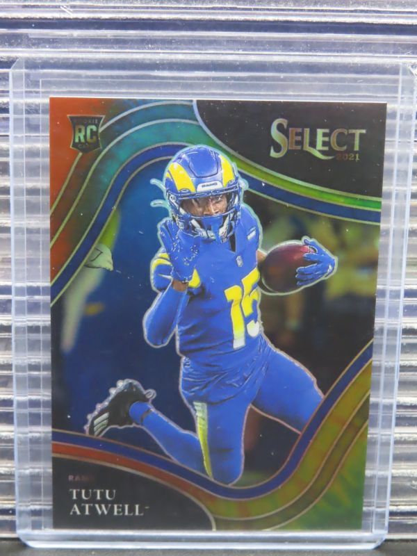 2021 Panini Select Tutu Atwell Field Level Tie-Dye Prizm Rookie RC #02/25 Rams