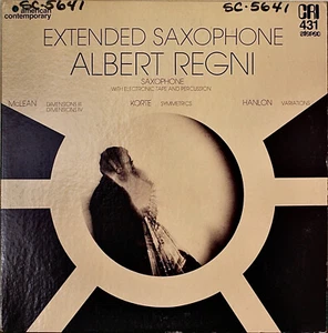 ALBERT REGNI: Extended Saxophone w/Electronic Tape & Percussion-M1980LP - Picture 1 of 1