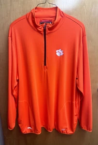 Mens FRANCHISE CLUB AUTHENTIC /Orange Clemson 3XL/3XG 1/4 Zip L/S Shirt - Picture 1 of 5