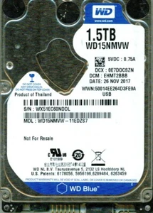WD15NMVW-11EDZS7,  DCM: EHMT2BBB  WESTERN DIGITAL USB3 1.5TB  WX51  NOV 2017 - Picture 1 of 1