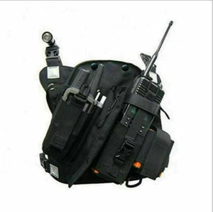 Tactical Harness Radio Chest Rig Bag Walkie Talkie Front Pack Vest Pouch Holder - Picture 1 of 11