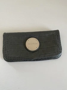 OROTON Grey Leather Clutch Bag Handbag Wallet - Picture 1 of 15