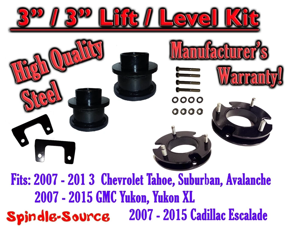 KIT DE ELEVACIÓN COMPLETA DE 3" PARA 2007-2015 Chevrolet Tahoe GMC Yukon 1500 SUV Chevy XL Foto 1 de 1