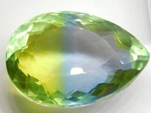 98.65Ct AAA+ Flawlwess Tourmaline Bi-Color Pear Cut Loose Gemstone Certified - Picture 1 of 5