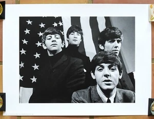 THE BEATLES  AMERICAN FLAG  POSTER  18"X24" BLK & WHITE - HIGH QUALITY  - MINT - Picture 1 of 3