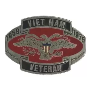 Fibbia per cintura vintage smaltata VETERANO DEL VIETNAM modello 2278 - Foto 1 di 3