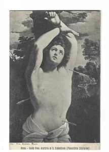 Cartolina Martirio di San Sebastiano Reni Guido quadro arte vintage Italia mai usata - Foto 1 di 2