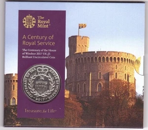 England/Great Britain - 5 Pounds 2017 UNC 100th anniversary - House of Windsor - Picture 1 of 2