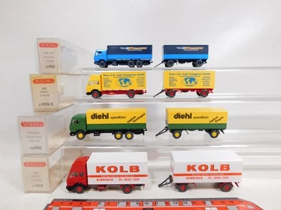 4X Wiking H0 1:87 LKW MB 456 Diehl Preuss 459 Kolb 459/2 Zapf TOP+Box #DP607-0,5 - Immagine 1 di 4