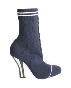 Preloved fendi Knitted Ankle Boots High Heel Women Black - Picture 1 of 10