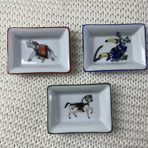 Vintage Set Of 3 Philippe Deshoulieres Sophie d' E Ash Tray, Porcelain Dish - Picture 1 of 2
