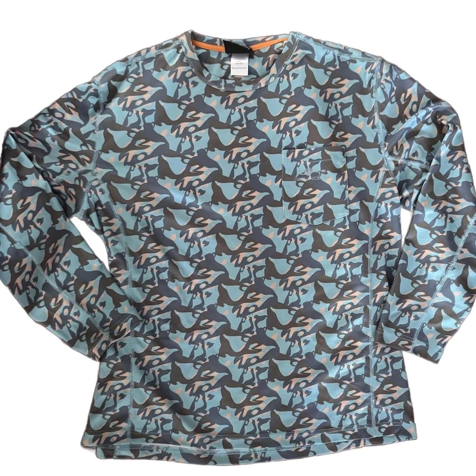 Camiseta Grundens Camuflada Para Hombre XL Pesca Caza Campamento Gris/Verde/Marrón Manga Larga Foto 1 de 4