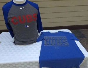 VTG Chicago Cubs Nike Dri-Fit Men’s M, 3/4 Sleeve & Standard T Shirt Size S, EUC - Picture 1 of 12