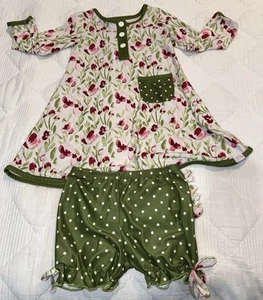 Süßes Nachthemd Honig Gr. 2T mit Unterhose Langarm Urlaub Blumen bezaubernd - Bild 1 von 10