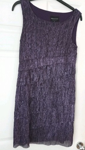 VETEMENTS Abito da festa viola scintillante Connected Apparel taglia 10