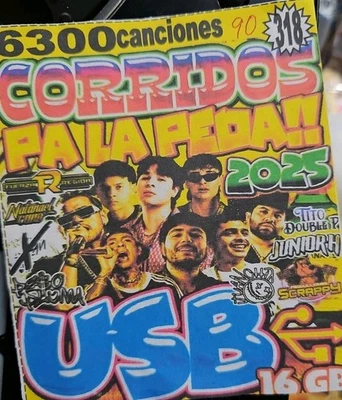 Usb Con Musica Corridos Pa La Peda Con 6,300 Canciones - Image 1 of 2