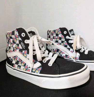 Zapato Deportivo Vans Niñas Talla 13 Filmore Hi Top Mariposa Cuadros Juvenil Alto Top Foto 1 de 4